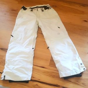 Bonfire Aura Fusion Classic Fit White Snowboard Pants w/ Ruffled Back Pockets Sm
